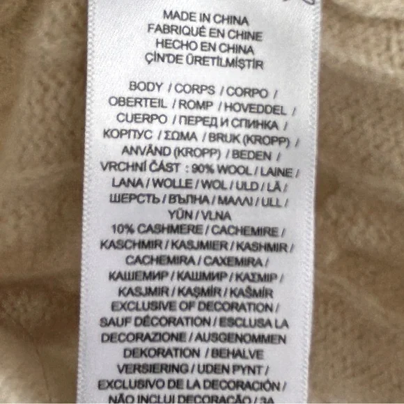 Ralph Lauren Cream Cable Knit Crewneck Sweater Women’s Large Wool Cashmere Blend - Picture 6 of 10